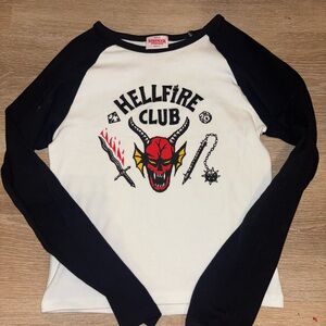 Netflix Stranger Things White Tee with Black Trim